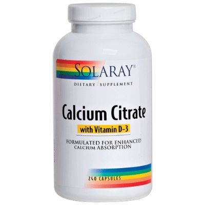 Solaray Calcium Citrate With Vitamin D3  180caps